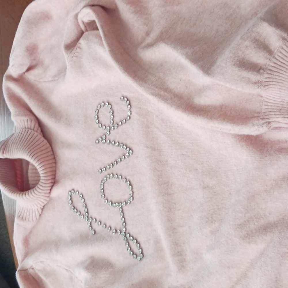 Source Unknown Pink Rhinestone Turtleneck Sweater - image 2